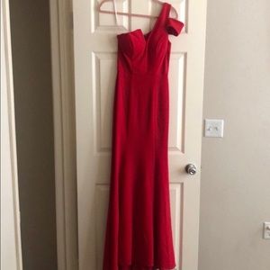 Betsy & Adam | One Shoulder A-Line Formal Gown